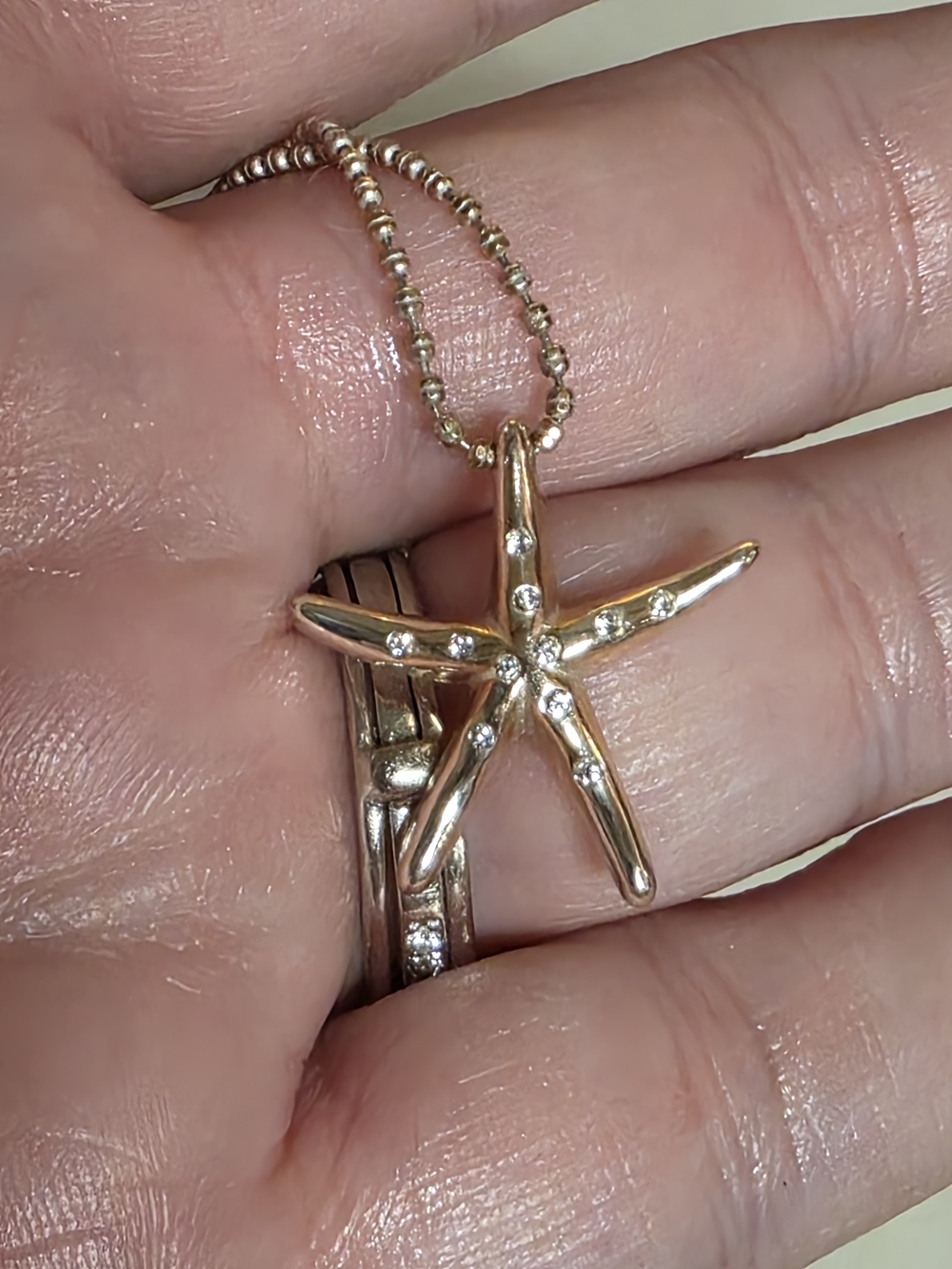 Brighton Silver Starfish Pendant Necklace with Crystal Accents - Picture 5 of 9